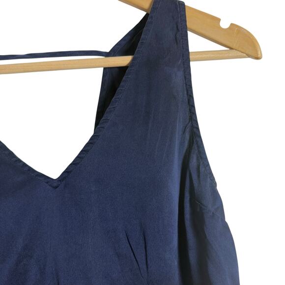 Lunya Navy Blue Washable Silk V-Neck Sleeveless Pajama Tank Top Size XS - Picture 3 of 8